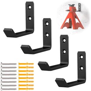 Jack Stand Wall Mount Organizer, Car Jack Stands Wall Hooks for Hanging, Universal Upgrade Designed Garage Hook, Heavy Duty Hooks Fits 2 & 3 & 4 & 5 & 6 Ton Heavy Duty Jack Stands (4 Pack)