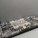 Washable 3x8 Hallway Runner Rug: Oriental Indoor Soft Non-Slip Carpet for Kitchen Bathroom Entryway Thin Stain Resistant Floor Mat for Living Room Bedroom Laundry (Black,3x8)