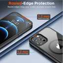 SUPFINE Magnetic for iPhone 12 Pro Max case, [Compatible with MagSafe][Clear Hard Back with Soft TPU Bumper][12FT Military Grade Drop Protection] Shockproof Phone Case,Clear Black