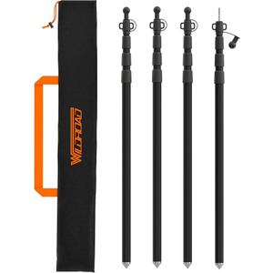 WILDROAD Tarp Poles Tent Poles Canopy Poles 8.37 ft, Telescoping Aluminum Poles with Non-Slip Aluminum Cone Bottom, Portable and Lightweight Camping Gear for Camping and Awnings, Set of 4, 250cm