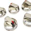 DG64-00473A Top Burner Control Dial Knob Range Oven Replacement for Stainless Steel Ran-ge O-ven Gas Stove Knob NX58F5700WS NX58H5600SS NX58H5650WS NX58J7750SS NX58M6850SS(5pcs)