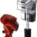 Quiet Hang on Aquarium Filter for Betta, Slim HOB Fish Tank Filter for 3-10 Gal Planted Aquariums & Aquascaping with 1 Pre-Filter Sponge Adjustable Flow250L/H