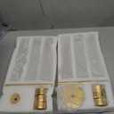 Hewory Gold Hurricane Candle Holders: Brass Candlestick Holders Set of 6 Tall Taper Candle Holders for Candlesticks Candle Sticks Holder Decor for Table Centerpiece Wedding Party Christmas Decorations