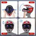 OUMURS Adult Dirt Bike Helmet with Goggles Gloves & Mask Adjustable Sun Visor Motorcycle Adults ATV Helmet Off-Road Motocross Downhill Moped MX for Unisex-Adult-Red Flame, M