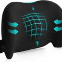 Lumbar Support Pillow for Office Chair, Car Lumbar Pillow Lower Back Pain Relief, Memory Foam Back Cushion with Adjustable Straps, Ergonomic Chair Back Pillow for Gaming Chair, Car, Bed (A-Black)