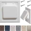 NO-PEST VENT, Exclusive Dual Door Dryer Vent Cover Outdoor 4 inch or Bathroom fan, Made in USA w Highest UV Resistant Plastic in any Outdoor Vent Cover (White, 4 inch W/O Duct Tube)