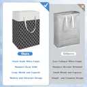 BlissTotes 3-Pack Laundry Basket, FreestandingWaterproof Laundry Hamper, Collapsible Tall Clothes Hamper with Easy Carry Handles for Clothes, Towels in the Family and Dorm,Clover Black,88L