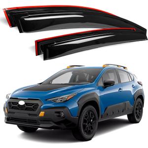 AUXKO Window Rain Guard for Subaru Crosstrek 2018-2023 & Subaru Impreza Hatchback 2017-2023 Outside Tape-On Shatterproof Sun Smoke Guard Vent Visor Side Wind Deflectors Accessories Smoke Black (Fashion)