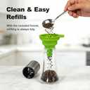 Aelga Pepper Grinder with Silicone Funnel - 4oz Glass Manual Mills with Adjustable Ceramic Core, Refillable Kitchen Gadget