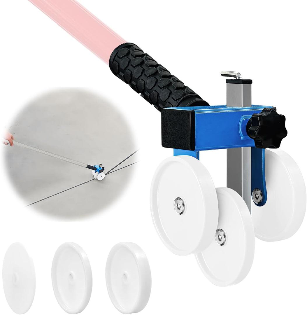 Backer Rod Insertion Tool, Depth-Adjustable with Auxiliary Wheels, Equipped with 4 Interchangeable Wheels, for Concrete Joint Sealing, Road Construction and Construction Projects