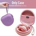 Kids Headphones Case Compatible with iClever BTH12 / HS19 / BTH26 / JoySpark-T5 / Candy Bila BH03 / EarFun/IMYB/MIDOLA MD-B01 / noot Products Foldable Kids Headphones, Pink/Purple Edge (Case Only)