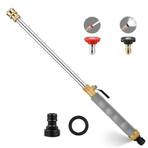 2026 Upgraded Jet Nozzle Power Washer for Garden Hose, 2-In-1 High Pressure Wand with 2 Different Nozzles and Quick Connectors, High Pressure Washer Tools for Patio Car Pet Window Washing (Gray)