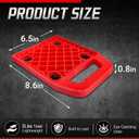 HOXWELL 6.5" X 6.5" RV Stabilizer Jack Pads with Anti-Slip Rubber Mats, Stackable Camper Jack Pads with Handles & Handy Strap, Sink-Resistant Camper Accessories for RV Stabilization, 4 Pack, Red