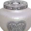 hlc Cremation Urns for Human Ashes Adult - - Keepsake urn - Display at Home - Large Funeral Urn - Modern Beautiful Memorial Urn - White Candle Cremation Urn