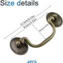 INCREWAY 4Pcs Drop Bail Cabinet Handles, Antique Drawer Pulls for Kitchen Dresser Furniture Hardware, Classic Metal Pull Handles for Cupboard Wardrobe Cabinet