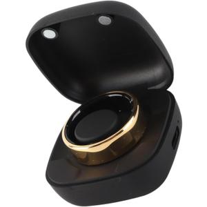 Smart Ring, Fitness Tracking Smart Ring with Charging Case, IPX8 Health Rings for Women and Men for Monitoring Remote Care (13#) (Gold)