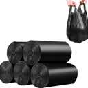 100 Count 4 Gallon Small Black Trash Bags, Durable PE Material, Handles, Breakpoints, 46x60cm