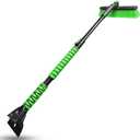 HEEYA 44 Inch Snow Brush for SUV, Ice Scraper for Car Windshield Window, Extendable Snow Scraper and Brush with Comfortable Foam Grip for Truck Vehicle Automobile - Green