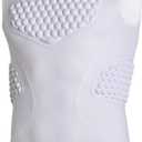 COOLOMG Youth Baseball Chest Protector Padded Compression Shirt Sleeveless Softball Football Lacrosse Rib Heart Sternum Guard (Medium, Pure White)