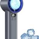 HandFan 5200mAh High Speed Handheld Turbo Fan, 13000 RPM Powerful Cooling Ice Fan, Portable Mini Fans Rechargeable, 100 Speeds Adjustable, for Summer Beach Travel Concerts, Gifts for Women(Gray)