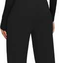 Darong Women's 2 Piece Outfits Lounge Sets 2026 Long Sleeve Tops Wide Leg Pants Casual Matching Set (Black, M)