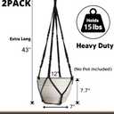 2 Pack 43 Inches Macrame Planter Hanger Large for 12 inch Pot (Extra Long & Big) + Swag Hook | Large Hanging Planter for Indoor Plants | No Pot/Plant Included (XL)