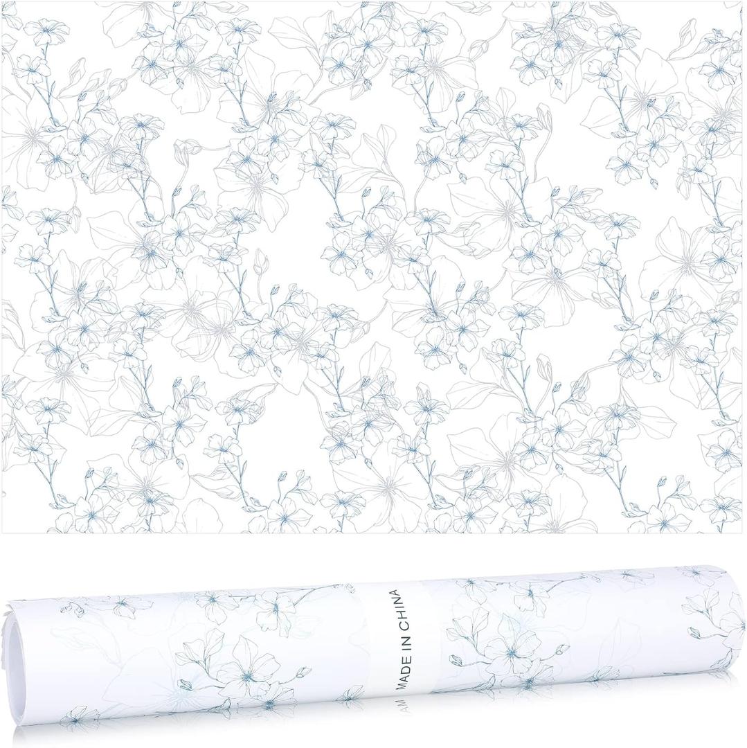 Gersoniel 10 Sheets Drawer Liners for Dresser Scented Drawer Liners Non Adhesive Scented Paper for Fragrant Home Shelf Closet (Orange, Retro Flowers)