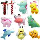 Squeaky Dog Toys Bulk ,20Pack Puppy Teething Toys for Small to Large Dogs | 18PCS Stuffed Animal Puppy Toy With 2 PCS Rope Dog Chew Toys ,Value Pet Dog Toy Bundle to Keep Dogs Engaged