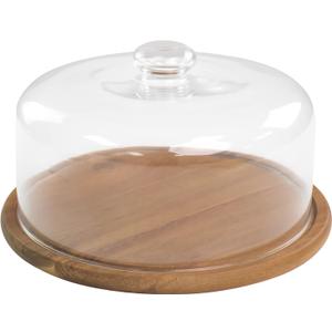 10.2''Glass Dessert Dome with Base, 11.8"Decorative Cake Tray with Glass Dome Cover, Cake Fruit Display Server Tray for Kitchen, Birthday, Weddings, Appetizer Dessert & Cheese Serving Platter