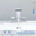 Chrome Bathroom Sink Faucet 2 Handles with Pop up Drain - Waterfall Bathroom Faucet Set 4 inch 2 or 3 Holes Centerset Mixer Tap Faucet with Supply Hoses for Bathroom Vanity Sink Vessel Basin