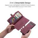 Simicoo Pixel 8 Pro Wallet case, Pixel 8 Pro Flip Leather case Card Slots Holder Zipper Purse Detachable Magnetic Cover Hand Strap Cash Pocket Pouch Wallet for Woman Man (Red)