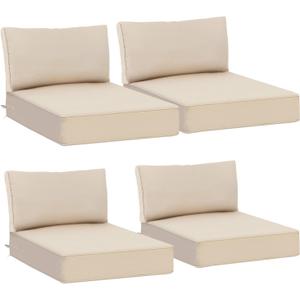 AAAAAcessories Outdoor Deep Seat Cushions, Waterproof, Fade-Resistant Patio Furniture Replacement Cushions, 23.5" x 25.5" x 5" + 23.5" x 13.5", Set of 4, Khaki Beige
