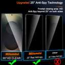 Milomdoi 3 Pack Privacy Screen Protector for Samsung Galaxy S25 Ultra Tempered Glass with 3 Pack Camera Lens Protector, Ultra 9H Accessories [Support Fingerprint Unlock] Black