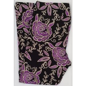 LuLaRoe Womens Leggings Size TC Black Purple Floral Roses Western Tall Curvy NWT, Pack Of 2