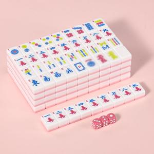 American Mahjong | 166 Premium 1.2-inch Pink Tiles | Complete Mahjong Game Set