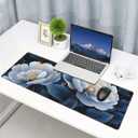 Gaming Mouse Pad, Large Non-Slip Rubber Base Mousepad, Keyboard Mouse Mat, Desk Pad with Stitched Edges, 31.5x11.8inch, Gorgeous Flowers