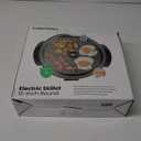 Chefman Electric Skillet - 12 Inch Round Frying Pan with Non Stick Coating, Temperature Control, Tempered Glass Lid, Cool-Touch Handles and Knob, Black