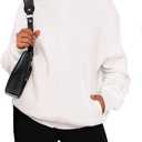 PRETTYGARDEN Women's 2025 Spring Fall Fashion Full Zip Up Sweatshirt Long Sleeve Loose Fit Trendy Casual Jacket with Pockets (White, S)