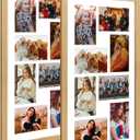 11.8x21.8 Collage Frame with 8 Openings 4X6 Pictures, Multiple Picture Frame with Mat, Wall or Tabletop Decor, Natural Wood Grain,2 Pack