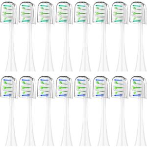 Replacement Toothbrush Heads for Philips Sonicare - 16 Pack Soft Gentle Bristles Compatible with Most Sonicare Click-On Electric Toothbrushes (White)