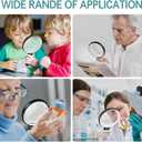 Large Magnifying Glass with 37 LED Light, 10X 20X 45X Handheld Illuminated Lighted Magnifier with 3 Light Modes Rechargeable Magnifying Glass for Seniors Reading, Inspection (White & Black)