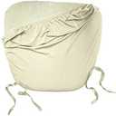 LA Linen Spandex Chiavari Chair Cushion Cover (4 Pack), Ivory, Solid 