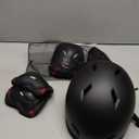 Skateboard Bike Helmet for Adults Adjustable Knee Elbow Pads Wrist Guards Protective Gear Helmets Set Teens for Bicycle Cycling Skate Scooter Bicycle Helmet (LargeHead22-23inch), Black)