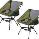 MOON LENCE Portable Camping Chair Backpacking Chair - The 4th Generation Ultralight Folding Chair - Compact, Lightweight Foldable Chairs for Hiking Mountaineering, Beach (Green-2 Pack)