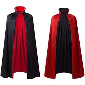 55" Stand Collar Reversible Cloak Masquerade Cape Costume, Black and Red(55"/140cm, Black and Red) : Clothing, Shoes & Jewelry
