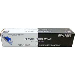 Plastic Food Wrap- 800 SQ. FT. BPA-Free, Includes Optional Slide Cutter, Extra Cling And No Mess, Clear