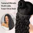 LONAI Black Hair Extension,9PCS 22" Curly Clip in Hair Extensions LN002 Long Soft Thick Synthetic Hairpieces for Women-Black