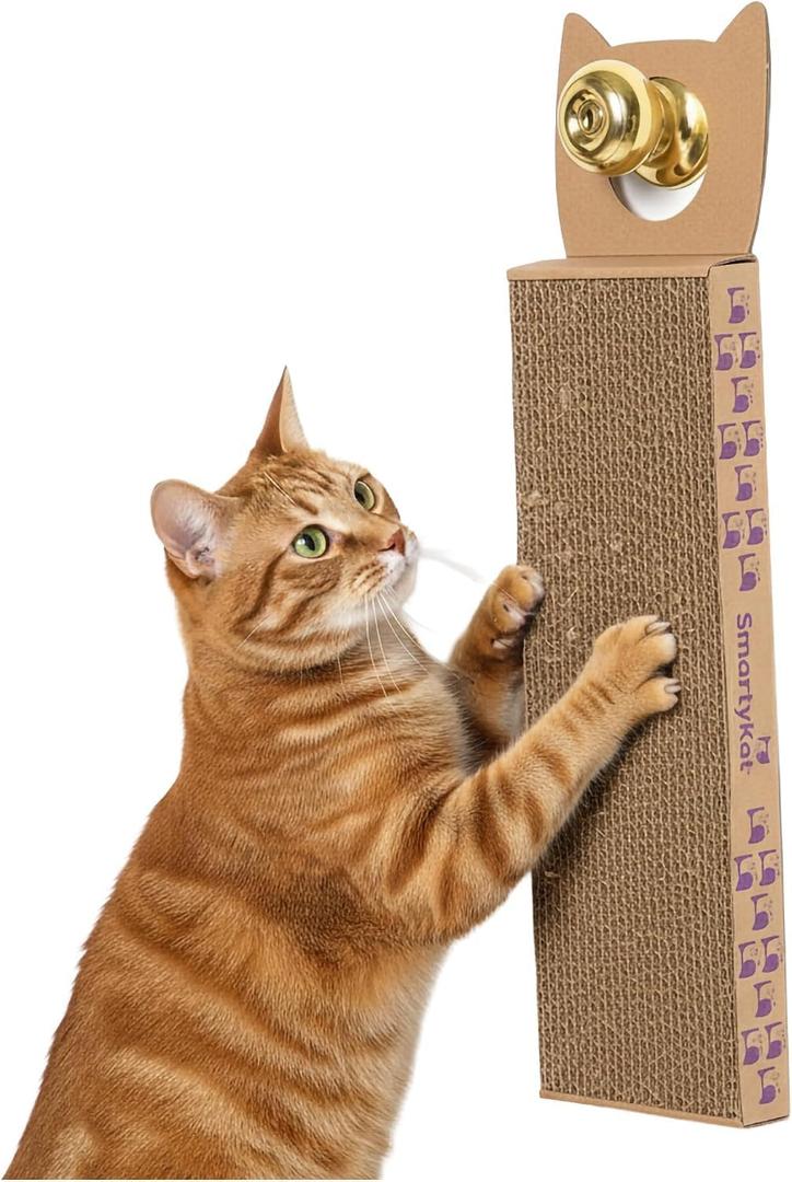 SmartyKat Scratch Up Corrugated Hanging Cat Scratcher, Catnip Infusion Technology - Brown, 2 Packs