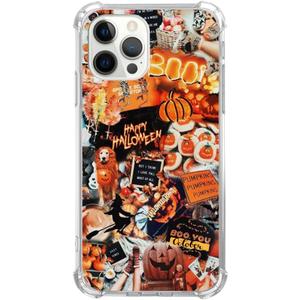 Autumn Aesthetic Collage Case Compatible with iPhone 14 Pro, Halloween Pumpkin Case for iPhone 14 Pro for Teens Men and Women, Cool Trendy TPU Bumper Case Cover