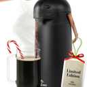 Thermal Coffee Carafe 102Oz w/ Wood Trim, Keeps Coffee Hot for 12Hrs & Cold for 36Hrs-Premium Stainless Steel Carafe for Hot Liquids, Easy One-Handed Dispensing for Office, Home, Party, Durable Airpot